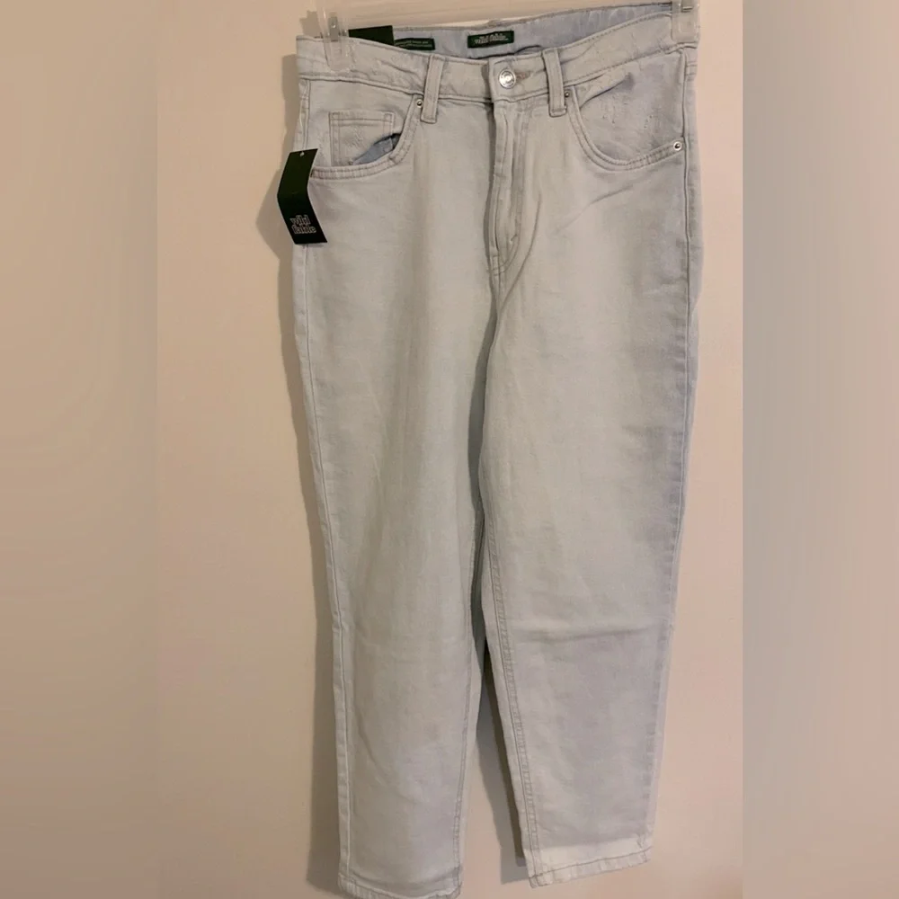 Sz 6/27” inseam Suoer High waisted tapered jean women light wash stretchy - Picture 6 of 7